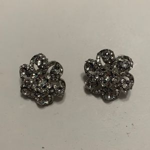 Costume silver earrings with crystal stones